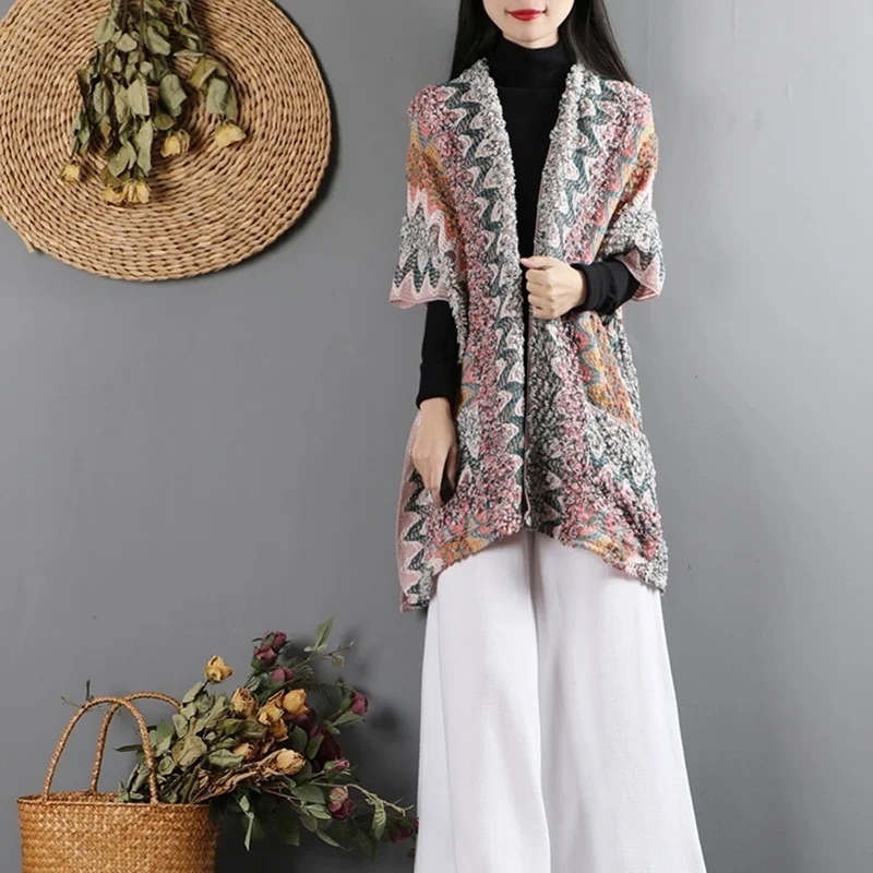

Sweaters Fashion 2019 Women Autumn Winter Knit Cardigan Vintage Knitted Sweater Women Pull Femme Hiver Shawl Sweaters AA5100