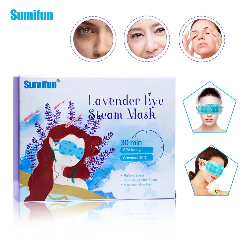 

Sumifun 5pcs/bag Lavender Oil Steam Eye Mask Face Care Skin Dark Eliminate Puffy Eyes Fine Line Wrinkles Anti aging K03301