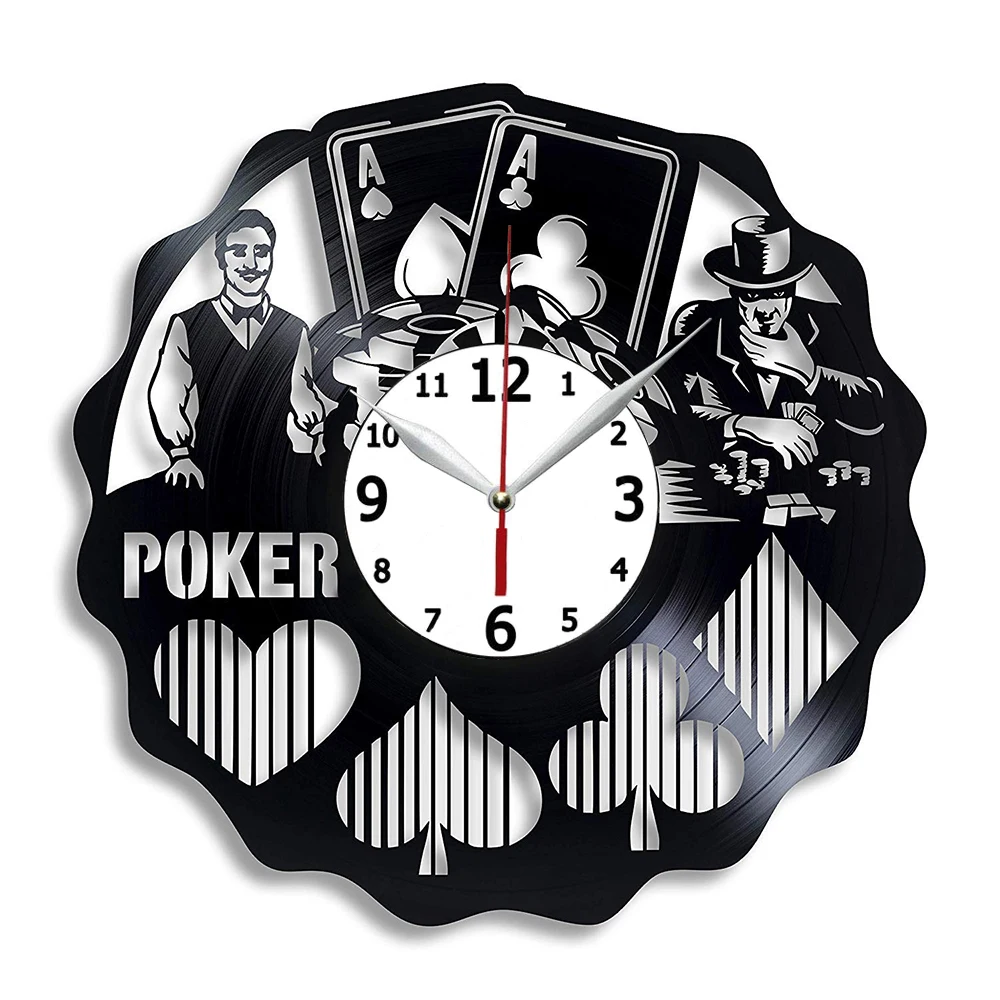 

Виниловые настенные часы для покера, Подарки для него, настенные часы для покера, виниловые часы для казино, декор для настольной игры