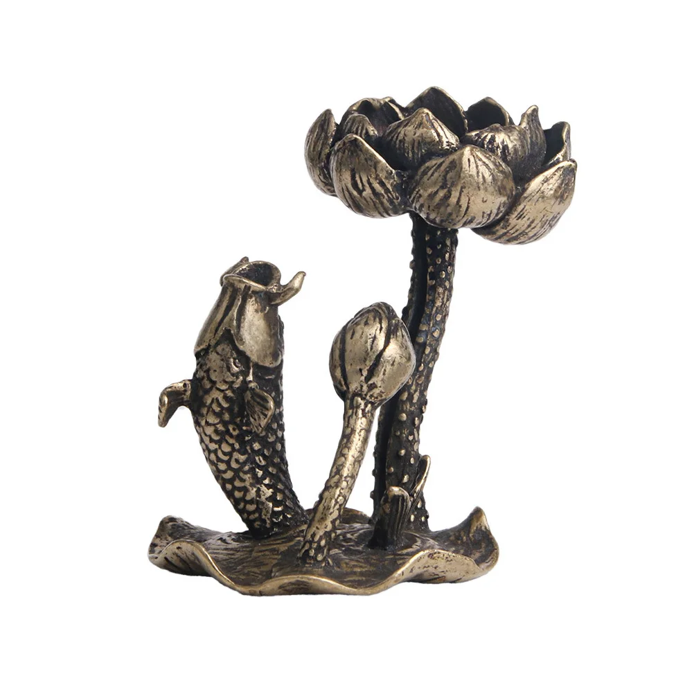

1Pc Imitation Ancient Lotus Leaf Lotus Incense Burner Decoration for Decor