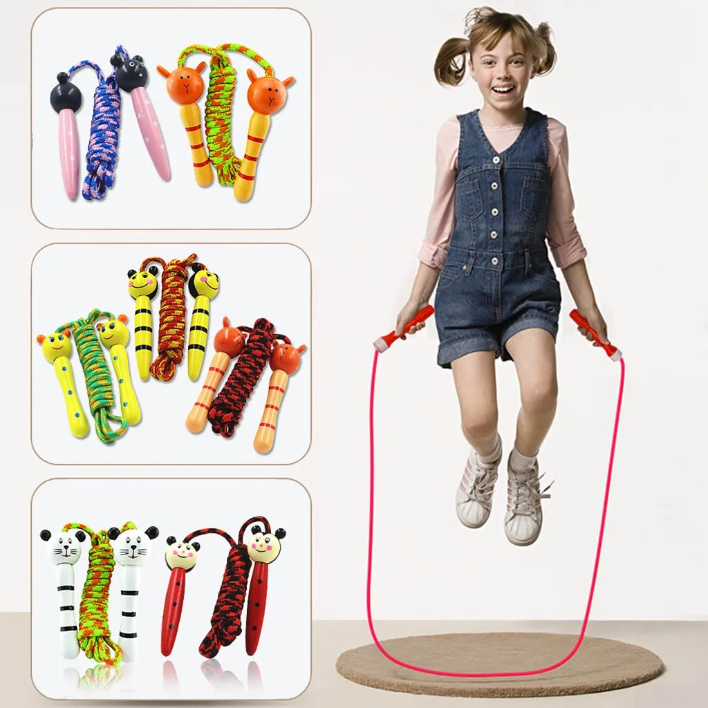 Детские скакалки с деревянной ручкой для занятий спортом бодибилдингом фитнесом