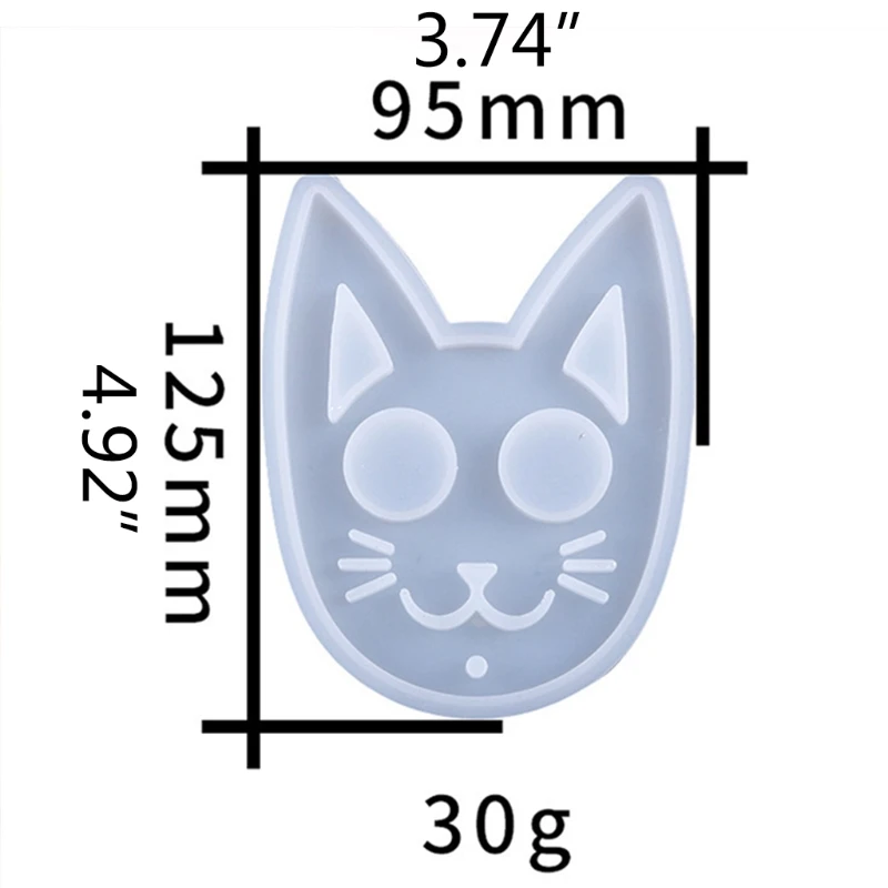 

Crystal Epoxy Resin Mold Super Glossy Cat Keychain Pendant Silicone Mould DIY Crafts Polymer Clay Making Tool
