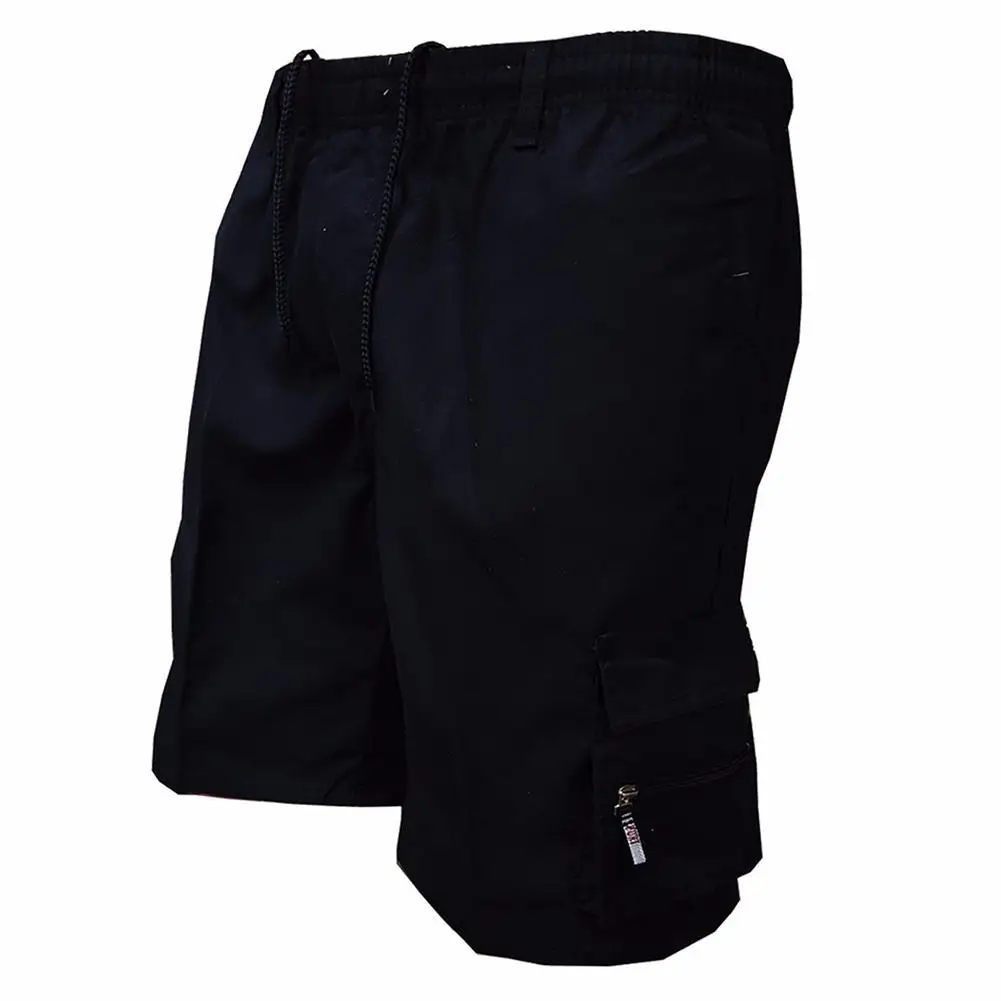 

Summer Men Shorts Loose Multi Pocket Drawstring Baggy Cargo Shorts Knee Length Casual Shorts Men's Clothing