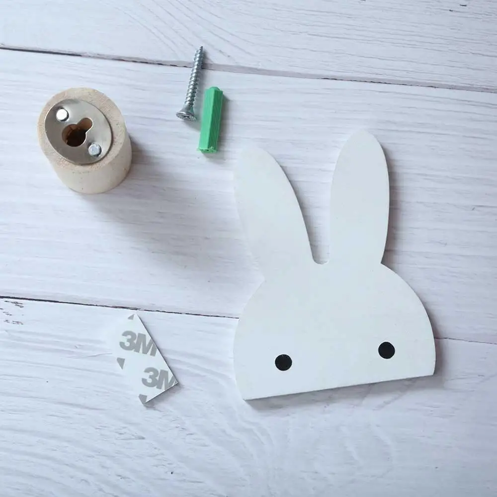 White Rabbit 1 шт. популярный кролик/облако настенные навесные крючки DIY деревянная вешалка настенная наклейка для детской комнаты принадлежности дверной крючок, Товары для ванной - Цвет: White Rabbit