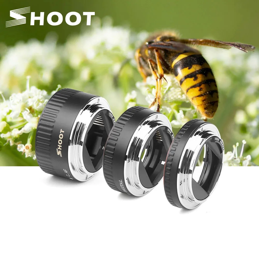 Автофокус SHOOT макро Удлинительное Кольцо для Canon 600D 550D 200D 800D EOS EF EF-S 6D аксессуары