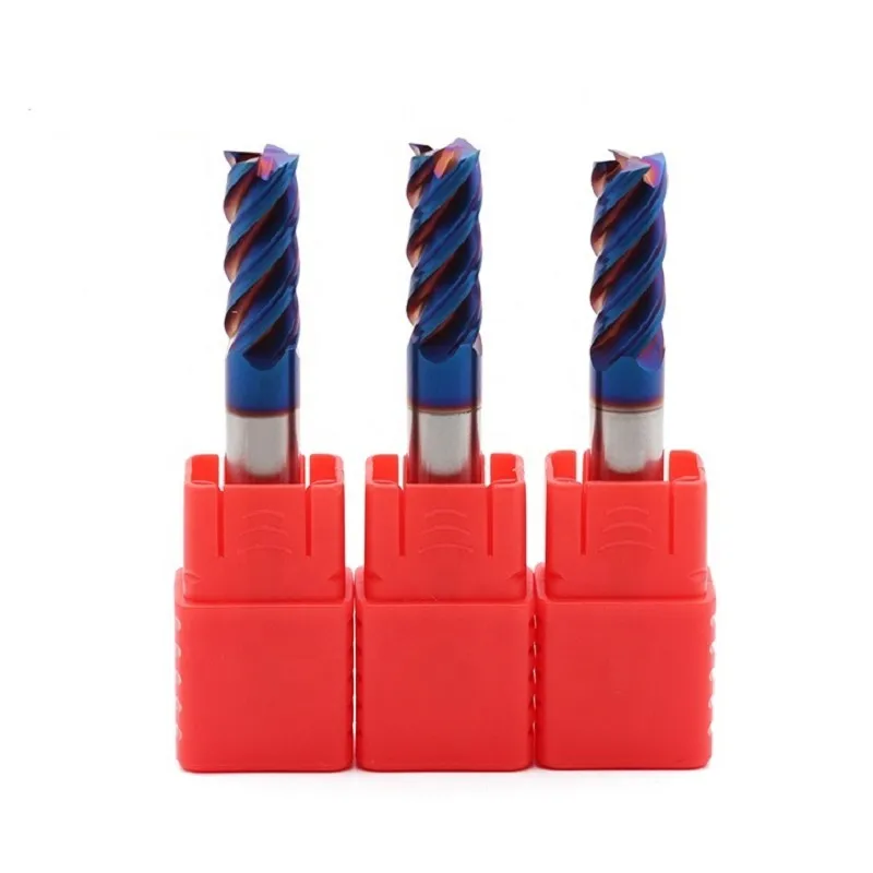 Концевая фреза HRC65 твердосплавная нано синяя 4 канавки мм 6 8 10 12 для закаленной