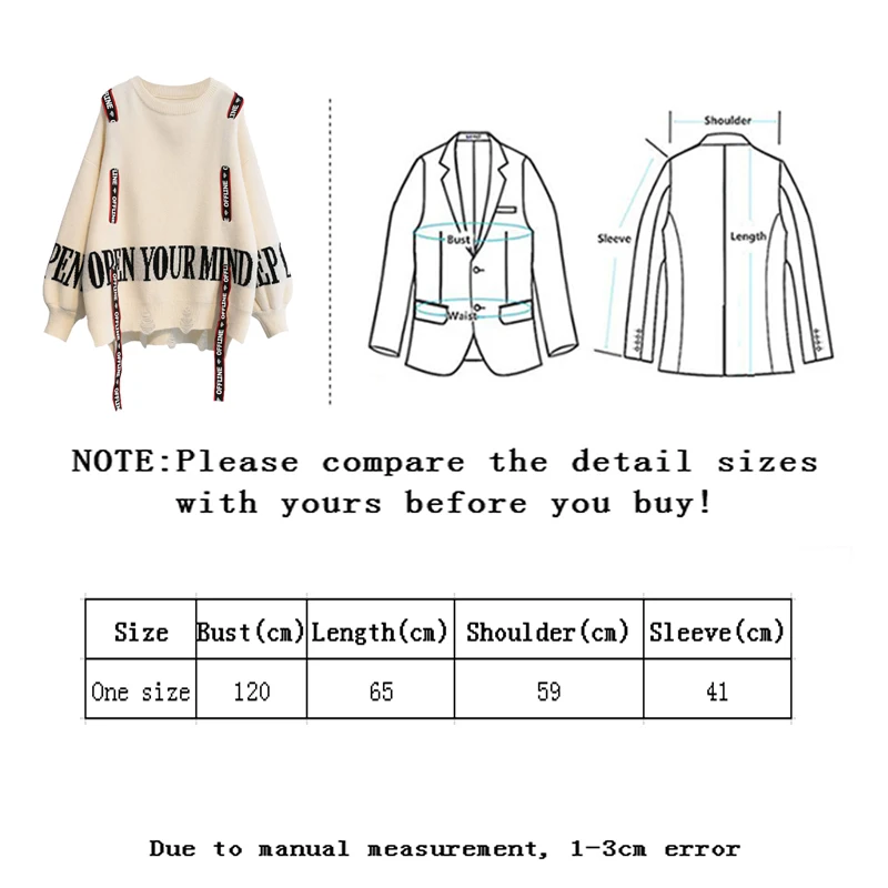 Vangull Knitted Women Sweater 2020 new Winter Fashion Letter Printed Ribbon Loose Irregular long sleeve Pullovers | Женская одежда