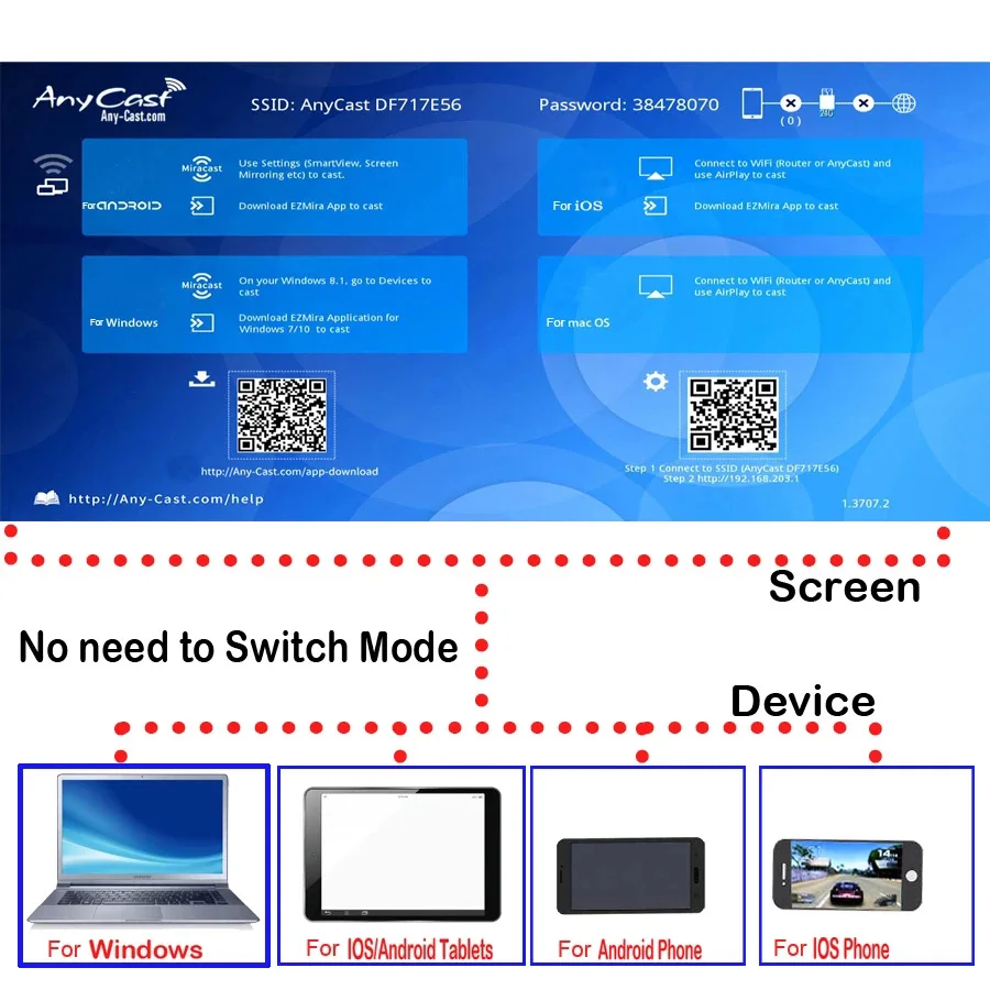 Anycast m100 2 4g/5g 4k miracast qualquer elenco sem fio для dlna airplay tv vara Wi-Fi дисплей dongle приемник ios androi |