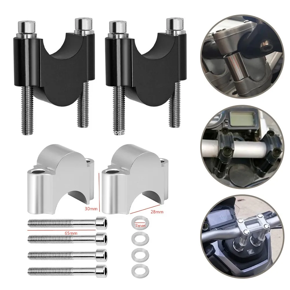 

Motocross Handlebar Riser Kit Motorcycle 28mm 7/8\" Handlebars Black/silver
