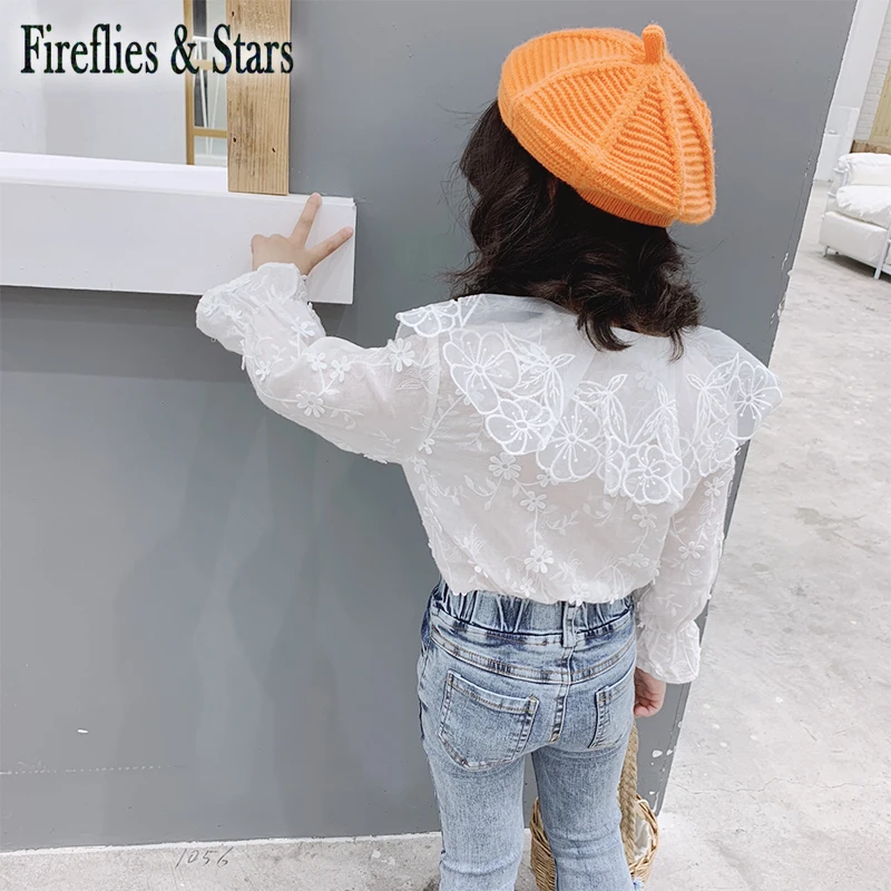 Блузка для девочек на весну и осень Детская рубашка детские топы детская одежда