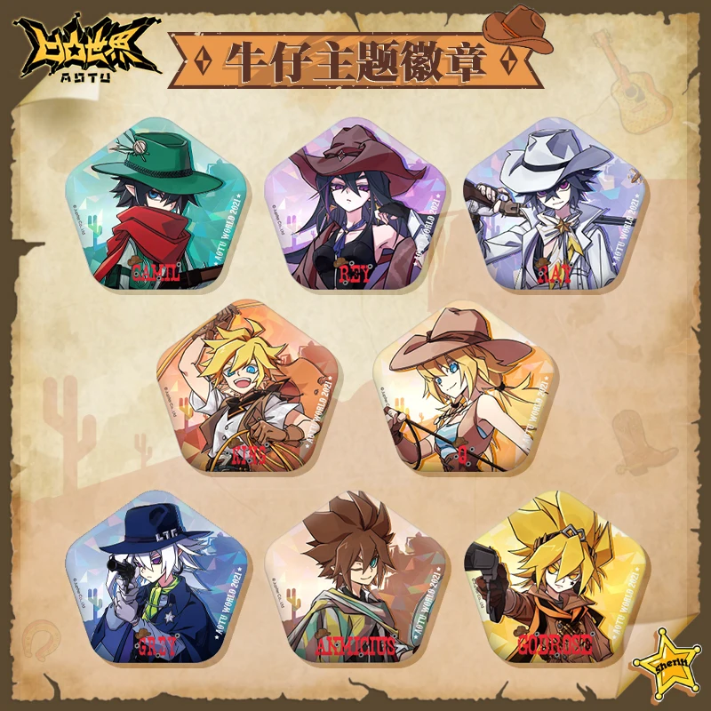

Anime Aotu World jeans series Western cowboy pentagon Badge brooch Animation peripherals Cosplay accessories Gift