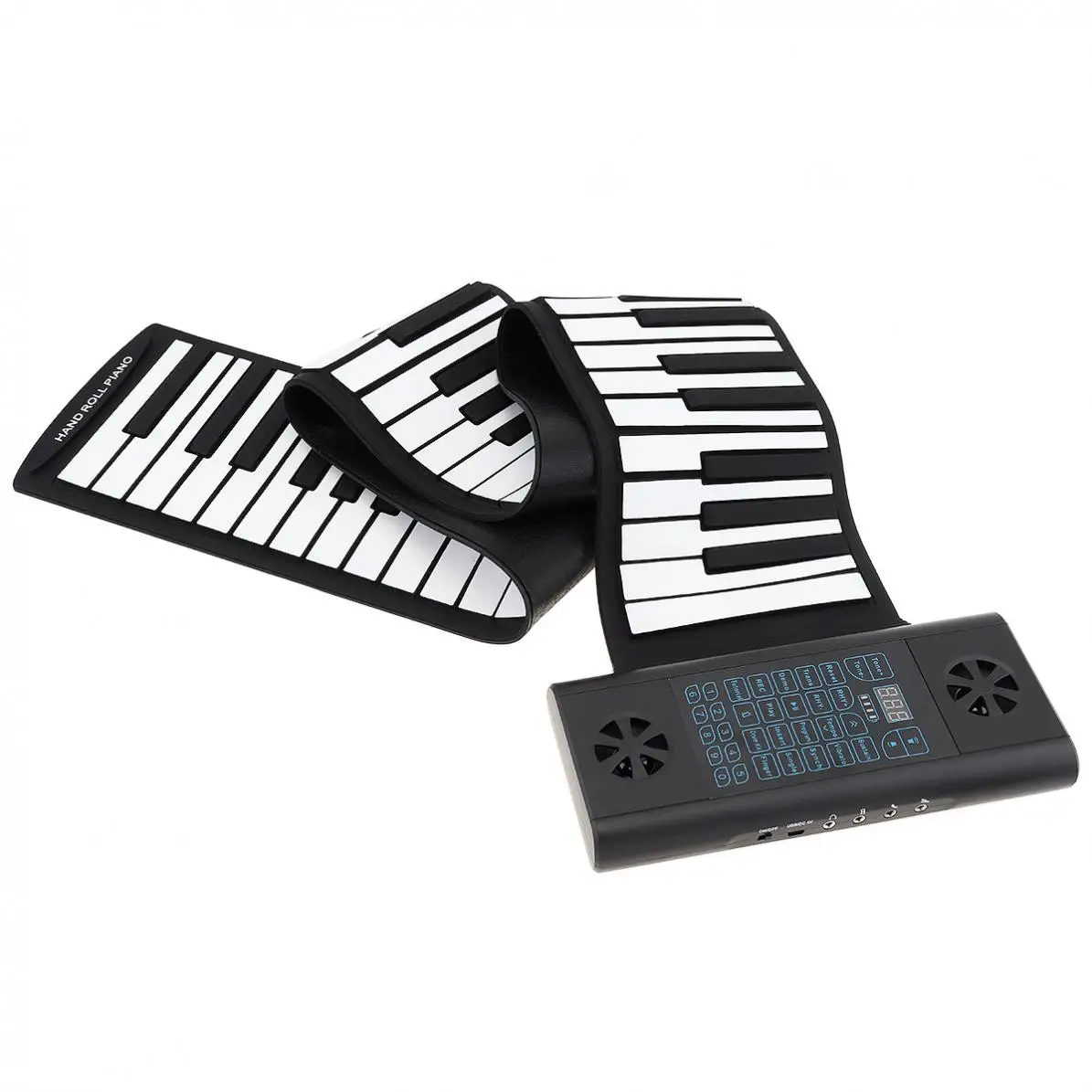 88 Keys  MIDI Roll Up Piano Rechargeable Electronic Portable Silicone Flexible Keyboard Organ Built-in 2 Speakers
