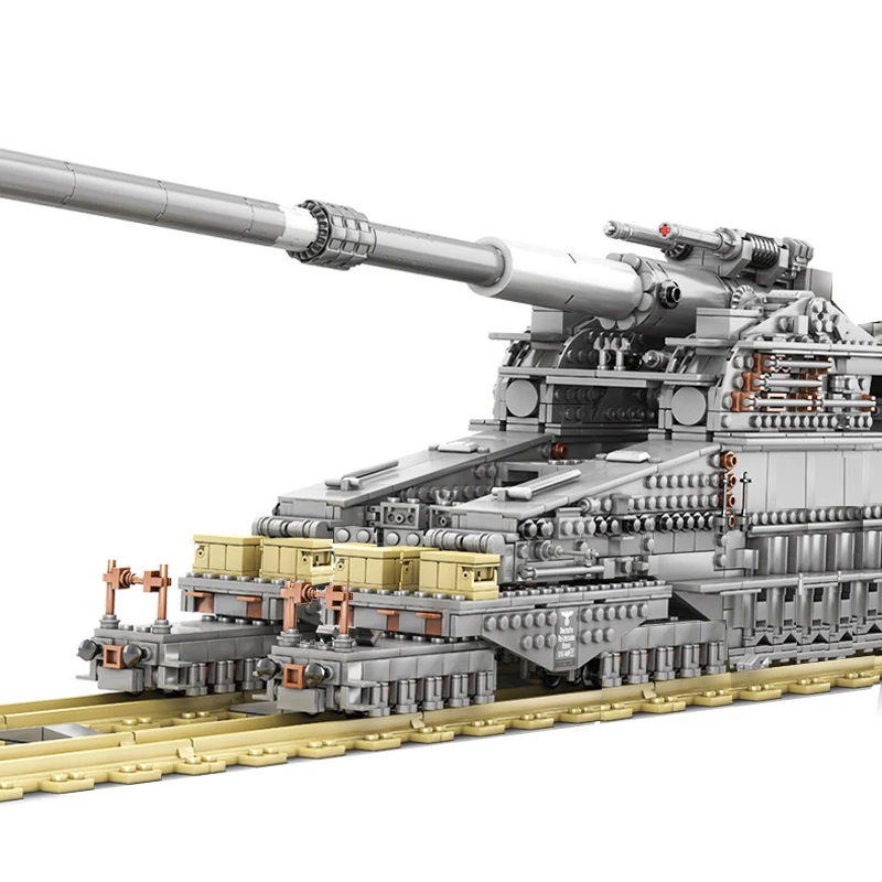 

3846pcs WWII Germany Heavy Artillery Schwerer Gustav Train Gun Military Model Building Block Educational Bricks Toy