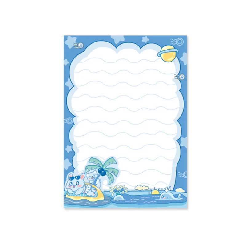 

1PCS 50 Sheets Cartoon Cute Notebook 10*14CM Double Adhesive Paper Notes Student Stationery Memo Note Book Student Gifts Office