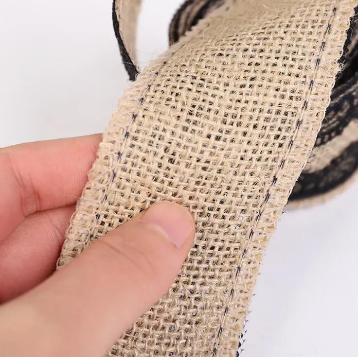 5 шт. 5x200 см рулон льняная Черная кружевная натуральная винтажная джутовая лента