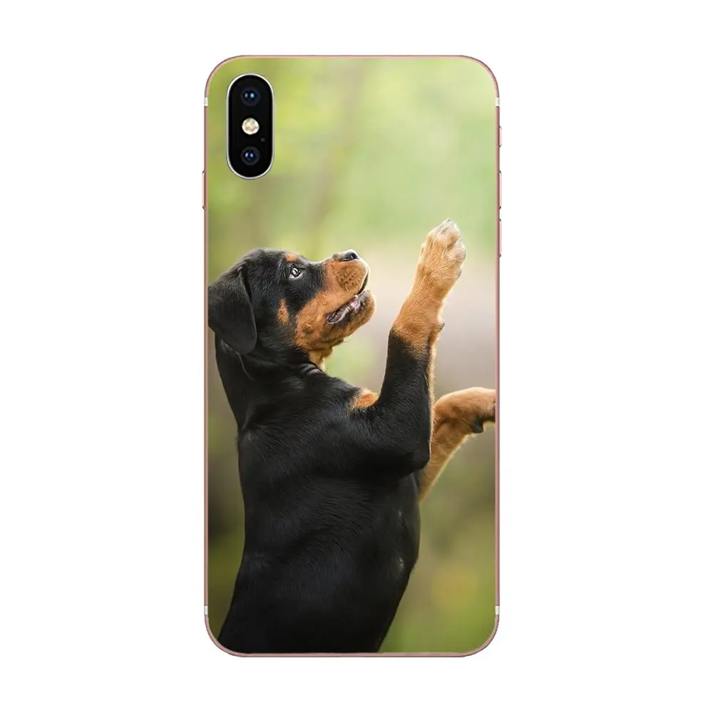 Чехол для мобильного телефона Rottweiler Dog Puppies на Apple iPhone X XS Max XR 4 4S 5 5C 5S SE 6 6S 7 8 Plus.