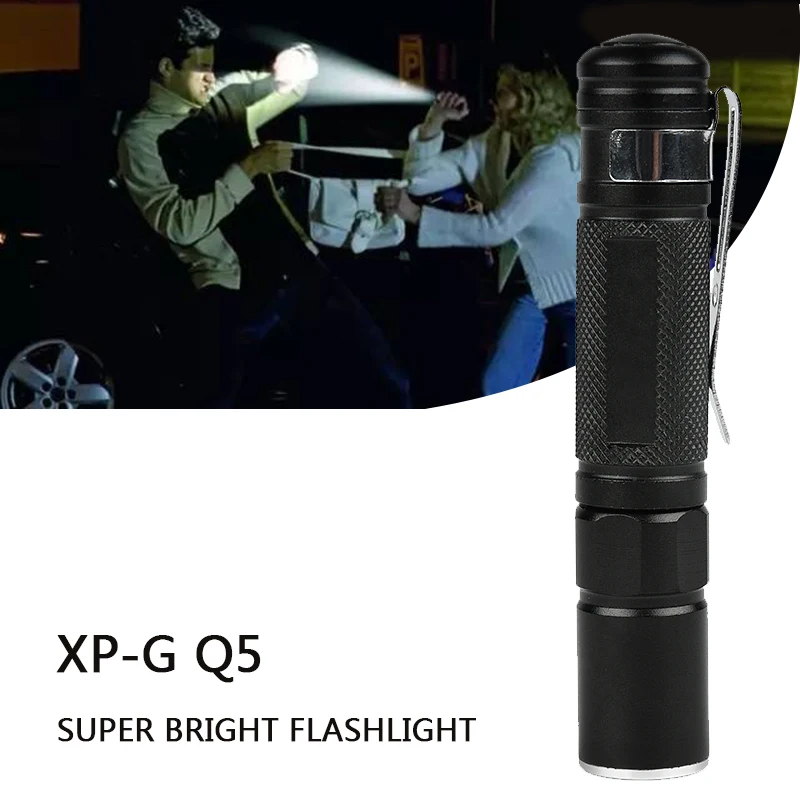 Mini Penlight Pocket Light LED Flashlight Torch XP-G Q5 2000LM Waterproof Lantern AAA Battery Led For Camping Hiking Litwod | Лампы и