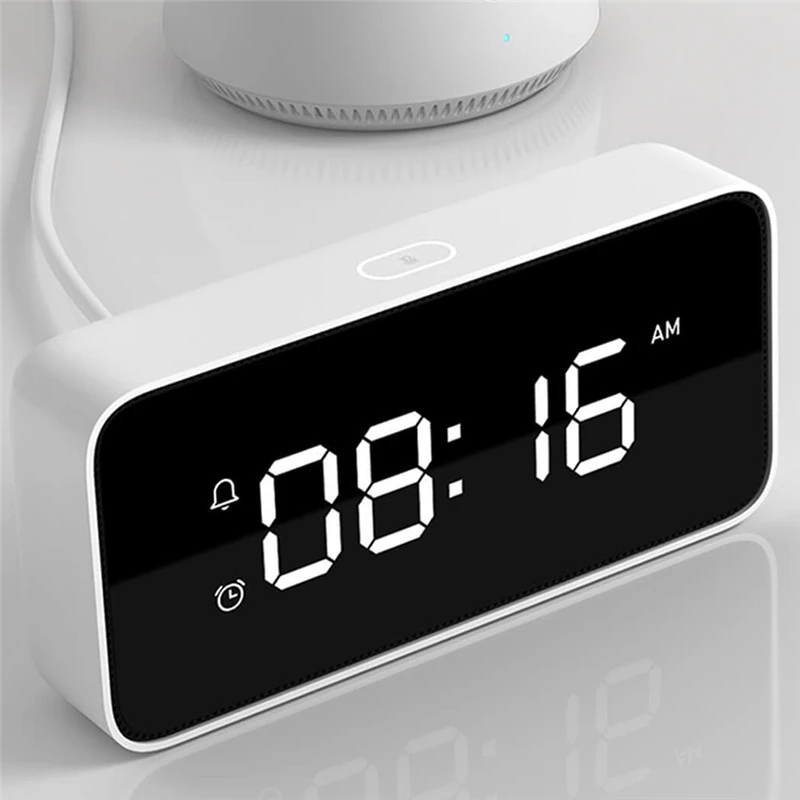 Xiaomi Xiaoai Smart Alarm Clock AI Voice Broadcast ABS Table Dersktop Clocks AutomaticTime Calibration Mi Home App | Электроника