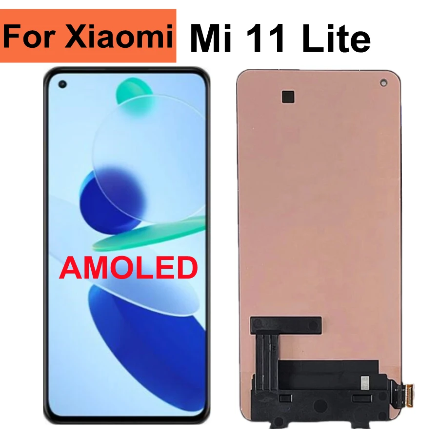 100% Tested Display For Xiaomi Mi 11 Lite 5G LCD Touch Screen Digitizer Assembly For Mi 11 Lite M2101K9AG LCD Replacement