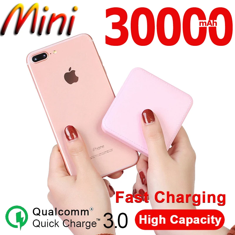 30000mAh мини мобильный источник питания портативный USB зарядка квадратный милый