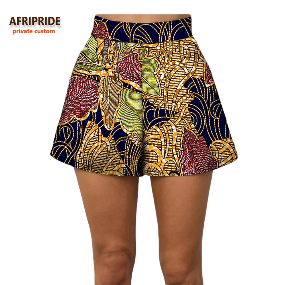 590 Летние женские пляжные шорты AFRIPRIDE индивидуальные повседневные короткие штаны хлопок батик принт Африканский A722108 - Цвет: 590