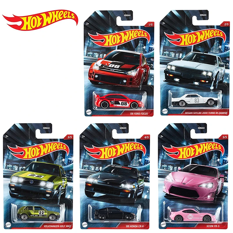 Hot Wheels Scion FR S 88 Honda CRX 08 Ford Focus Volkswagen Golf MK2 масштаб 1:64 модель автомобиля из сплава