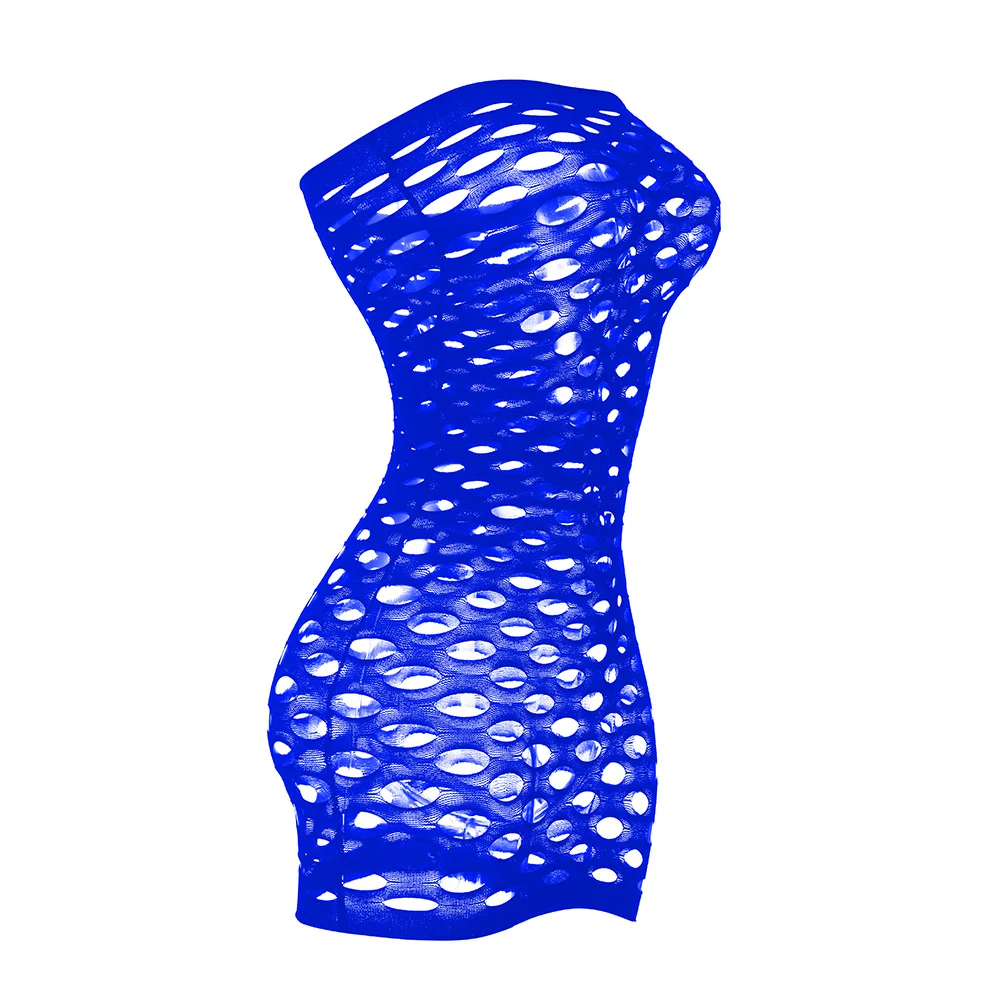 blue Эластичное хлопковое сексуальное нижнее белье, сексуальное Сетчатое платье для куклы, Эротическое нижнее белье для женщин, сексуальные костюмы, нижнее белье в сеточку - Цвет: blue