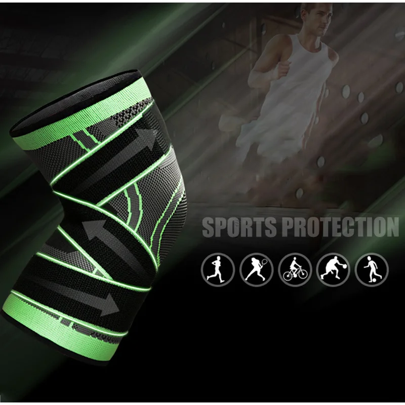1 шт. Мужские наколенники для бега под давлением эластичные нейлоновые поддержка