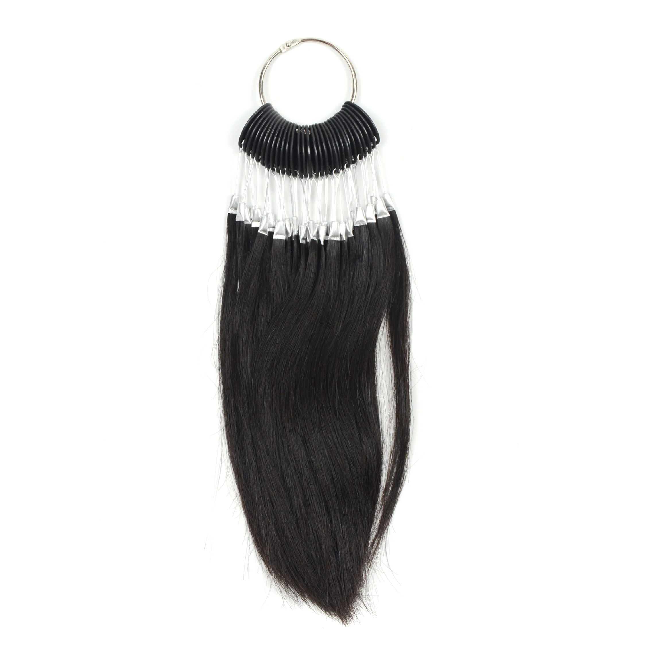 Ring  For Human Hair Extensions And Salon Hair Dyeing Sample, Can Be Dye Any Color(black)