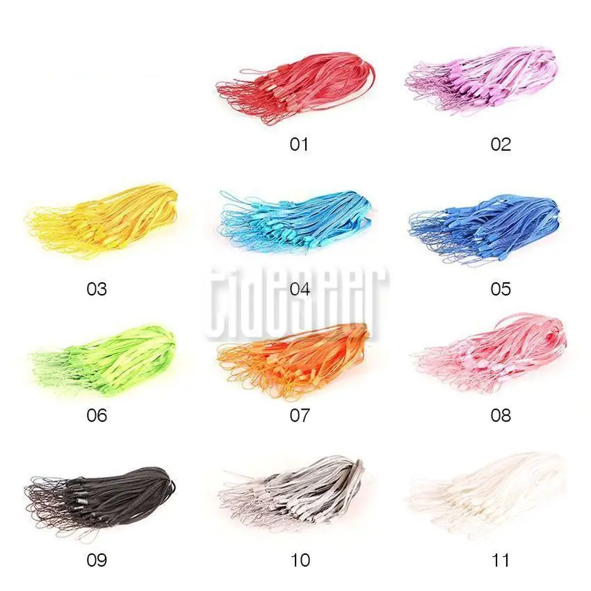 100pcs nylon wrist hand cell mobile phone straps lanyard for camera usb flash drives key id badge keychain name tag holder free global shipping