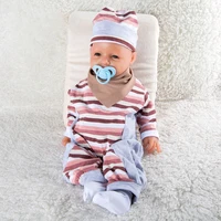 20 inch silicone newborn baby doll girl brown eyes realistic and cute doll can take a pacifier