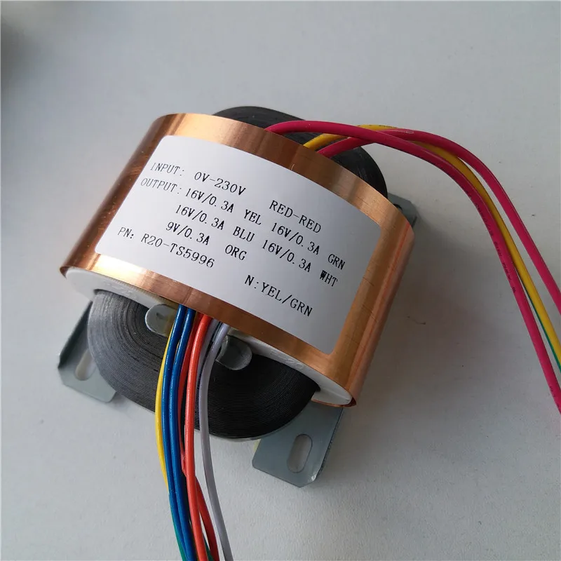 4*16V 0.3A 9V трансформатор R Core R20 25VA пользовательский Трансформатор 230V вход медный
