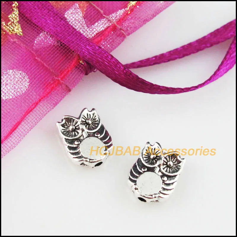 40 подвеска в форме Совы чары птиц Тибетский серебристый цвет разделитель виде