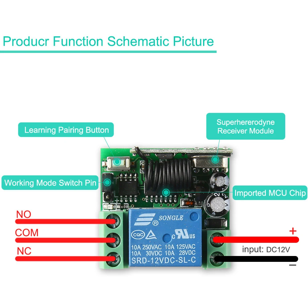 Универсальный беспроводной пульт дистанционного управления 433 МГц 12 В 24
