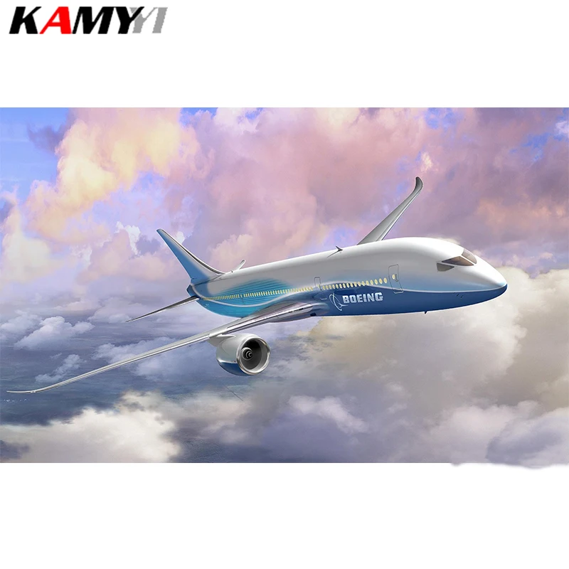 Алмазная 5D Вышивка сделай сам картина из страз в виде авиационного самолета