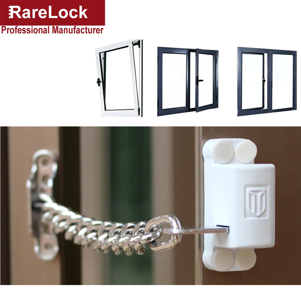 Rarelock цепочка для окна замок для раздвижной двери ванная комната балкон ребенок Домашняя безопасность офисный чехол анти-вор оборудование DIY MMS89 aa