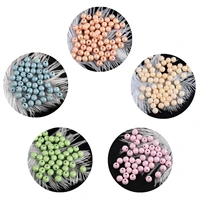 50pcslot 8mm perforated color frosted round pearl plastic beads diy necklace bracelet polymer clay beads material perlen 8mm