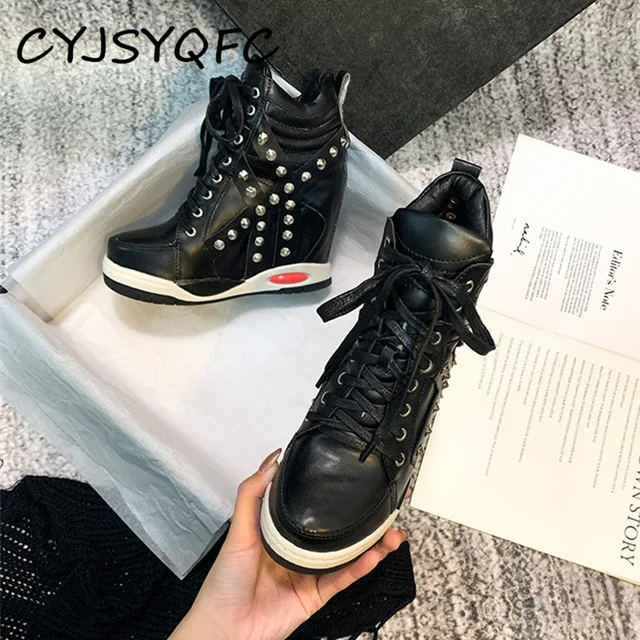 Womens Roma Punk Rivet Spike Strap Hidden Wedge New Athletic Sneakers Shoes 2021 Womens Roma Punk Rivet Spike Strap Hidden Wedge New Athletic Sneakers Shoes 2021