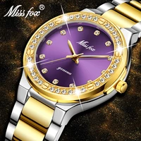 missfox women quartz watches business bracelet purple dial beaute wrist ladies watch 2020 waterproof female wristwatch wholesale