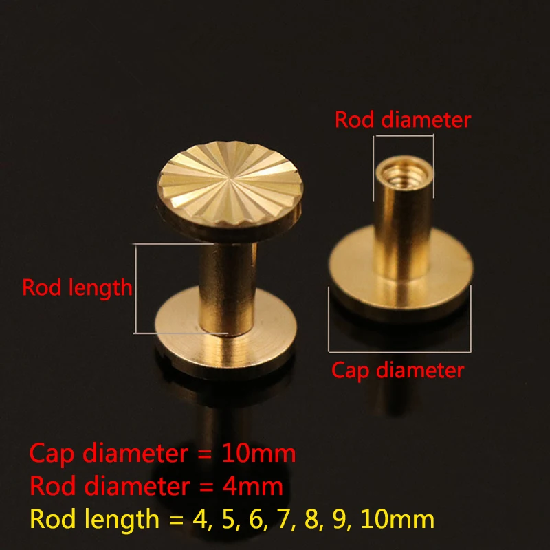 10 шт. винты из твердой латуни в стиле Chicago заклепки гвоздики для фотоальбома