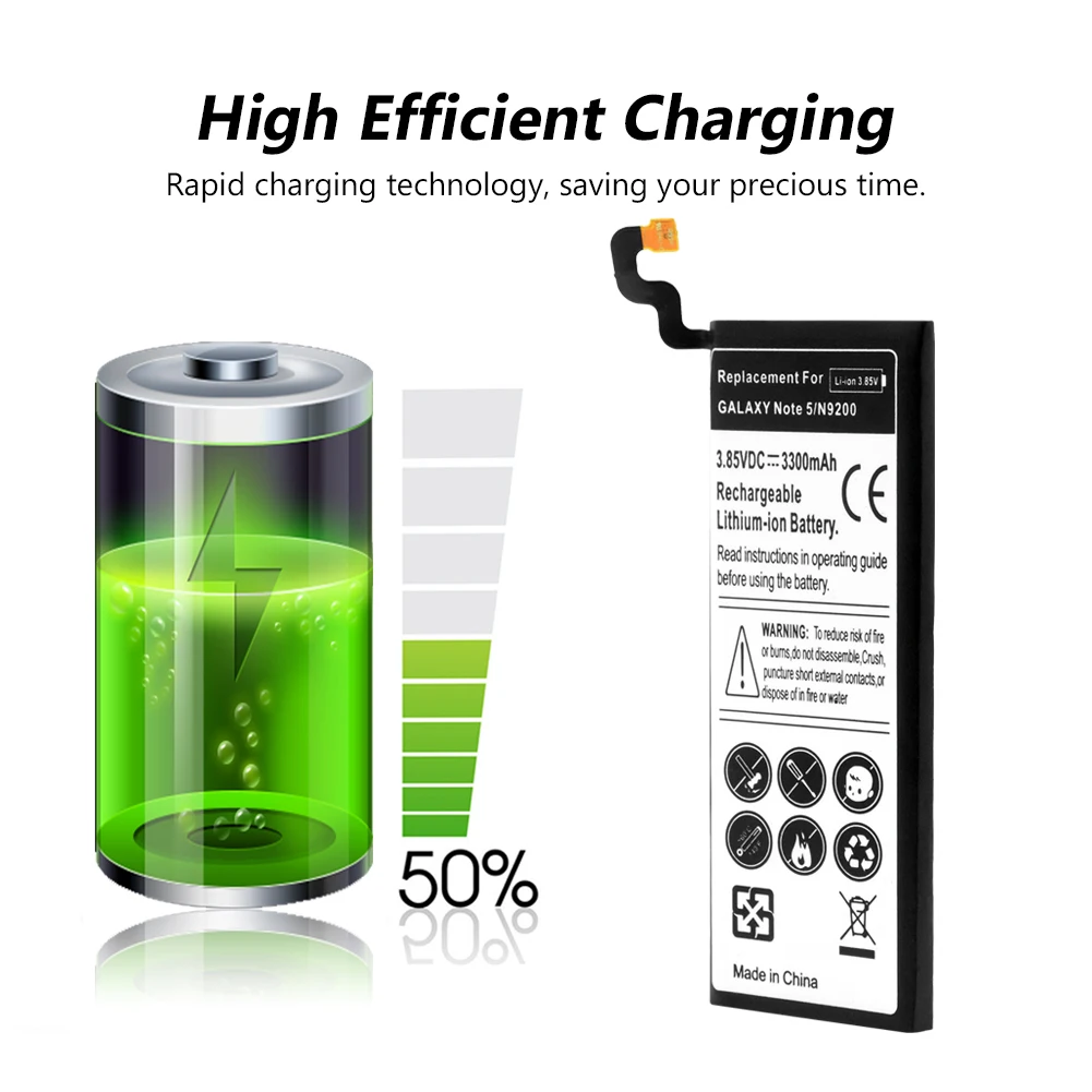 EB BN920ABE литиевой батареи для Samsung GALAXY Note 5 N9200 N920t N920c Note5 SM N9208 Noble 3300mAh|Перезаряжаемые