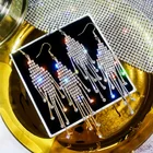 Роскошные темпераментные длинные яркие женские серьги-подвески в Корейском стиле, большие висячие серьги, украшения для ушей