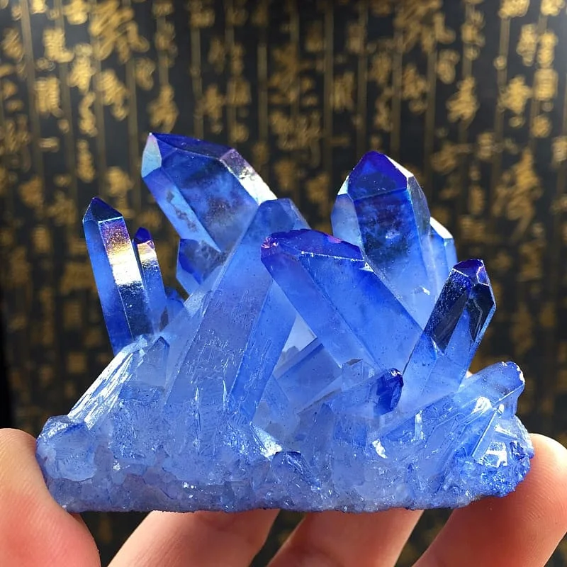160gquartz натуральный синий аура ангел кристалл кластер драгоценный камень vug