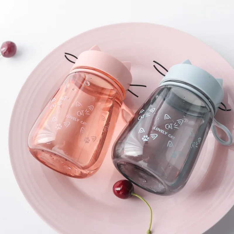 400 мл прекрасный кот пластиковая чашка креативный открытый студенческий