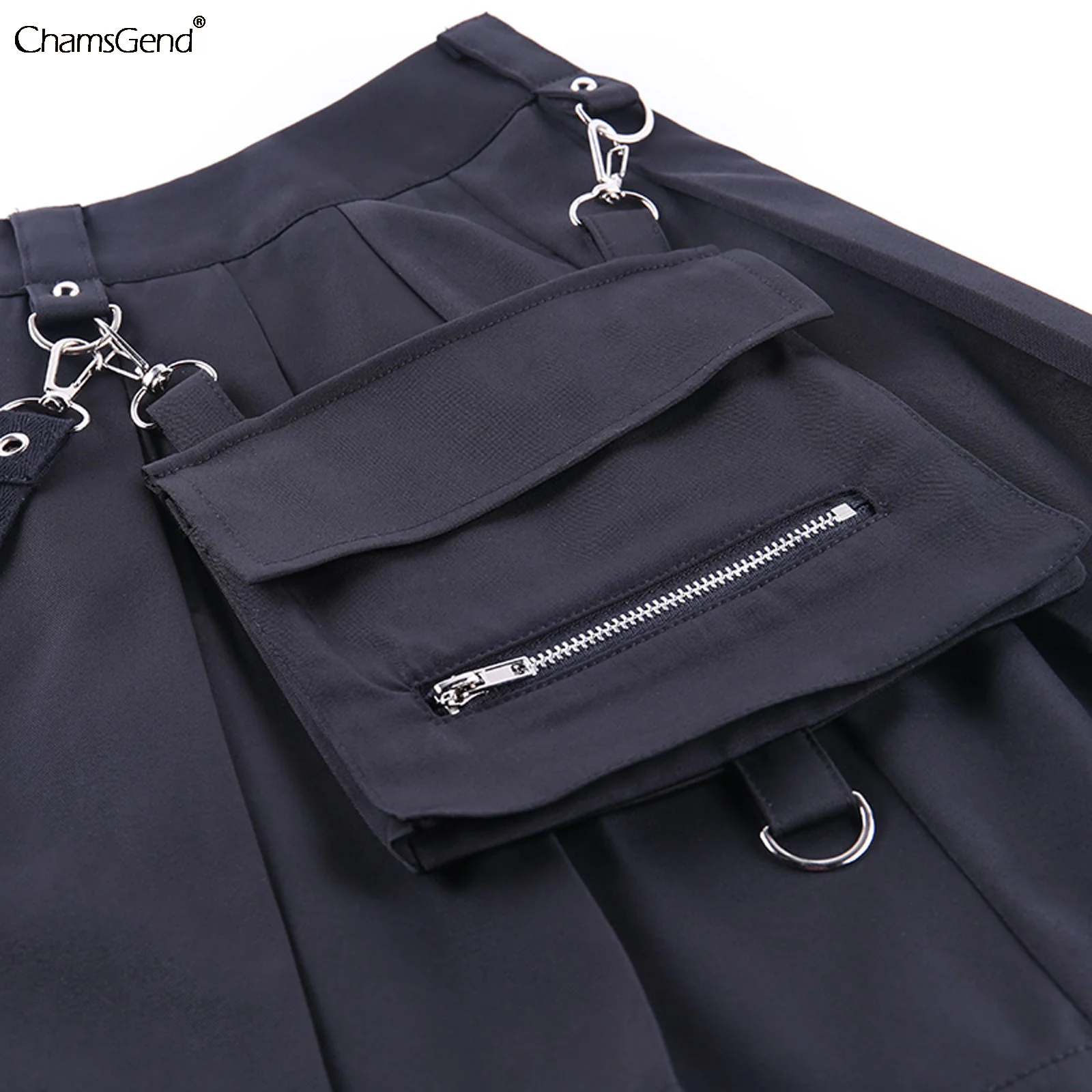 

High Waist Gothic Punk Stree Style Belt Irregular Pleated A-line Skirt Women Harajuku Preppy Mini Pleated Skirts Saia Faldas