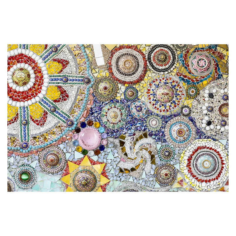 

Custom size 3D color pattern ceramic tile glass wallpaper mural Bohemia dining room living room background bedroom