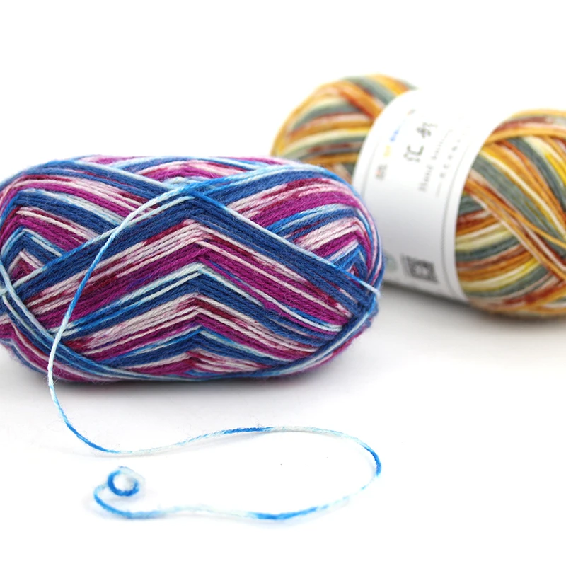 200 метров 2023 зимняя Цветочная шерстяная специальная окрашенная пряжа оптовая