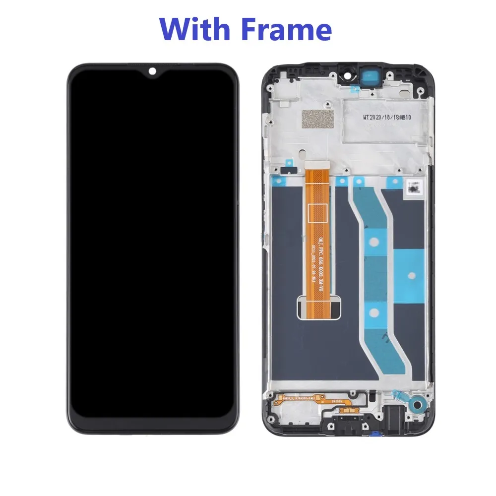 6 5 original for realme c15 rmx2180 lcd display touch screen with frame replacement digitizer assembly glass sensor free global shipping