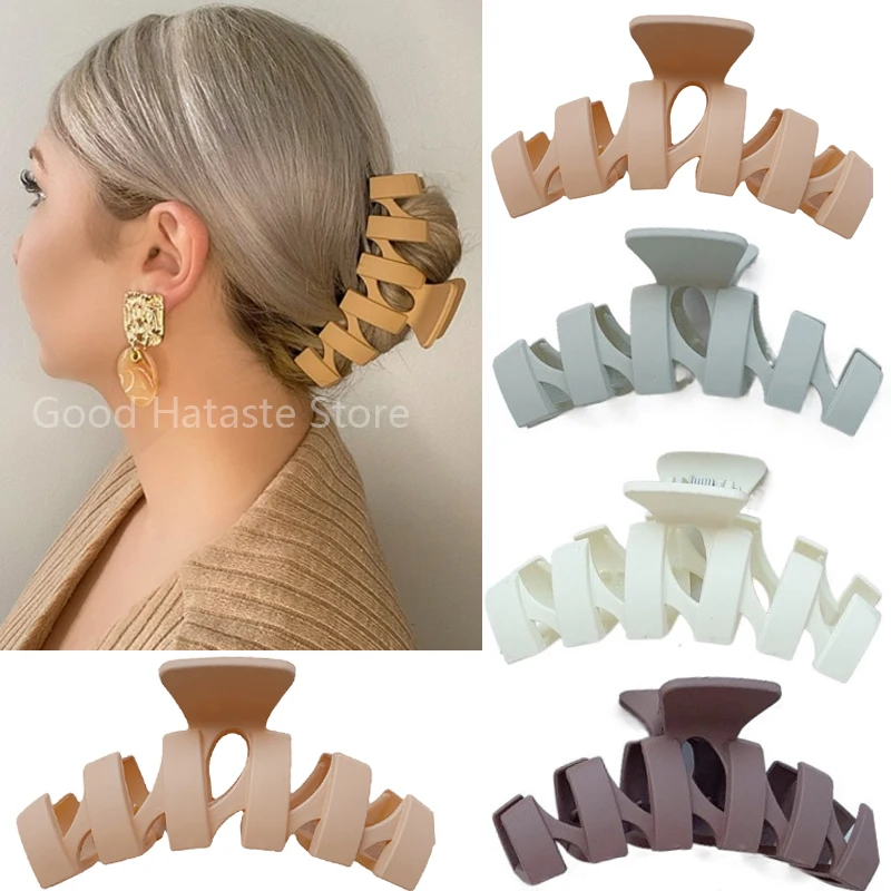 Заколки крабы для волос в Корейском стиле женские элегантные матовые зажимы