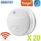 Датчик дыма высокой чувствительности, датчик дыма с Wi-Fi и датчиком низкого заряда батареи, управление через приложение TuyaSmart Life, 20 шт.